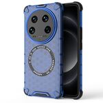 Per Xiaomi 14 Ultra Custodia per telefono antiurto con anello magnetico a nido d'ape (blu)