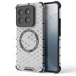 Per Xiaomi 14 Pro Custodia per telefono antiurto con anello magnetico a nido d'ape (bianco)