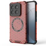 Per Xiaomi 14 Pro Custodia per telefono antiurto con anello magnetico a nido d'ape (rosso)