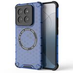 Per Xiaomi 14 Pro Custodia per telefono antiurto con anello magnetico a nido d'ape (blu)