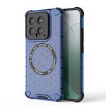 Per Xiaomi 14 Custodia per telefono antiurto con anello magnetico a nido d'ape (blu)