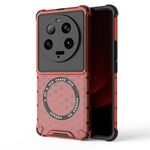 Custodia per telefono antiurto con anello magnetico a nido d'ape Xiaomi 13 Ultra (rosso)