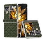 Per OPPO Find N3 Flip 3 in 1 Custodia per telefono in PU con telaio traslucido satinato con texture intrecciata (verde)