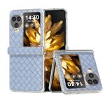 Per OPPO Find N3 Flip 3 in 1 Custodia per telefono in PU con struttura trasparente e trama intrecciata (azzurro chiaro)