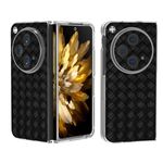 Per OPPO Find N3 Custodia per telefono in PU con cornice traslucida e texture intrecciata (nera)