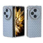 Per OPPO Find N3 Custodia per telefono in PU con cornice traslucida e texture intrecciata (azzurro)