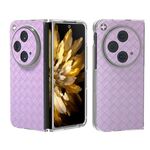 Per OPPO Find N3 Custodia per telefono in PU con cornice traslucida e texture intrecciata (viola)
