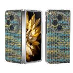 Custodia per telefono in PU con cornice traslucida satinata colorata per OPPO Find N3 (oro)
