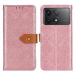 Per Xiaomi Redmi K70 5G / K70 Pro 5G Custodia per telefono in pelle goffrata floreale europea (rosa)