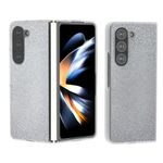 Per Samsung Galaxy Z Fold6 5G Custodia per telefono con bordo trasparente satinato e diamante (Argento)