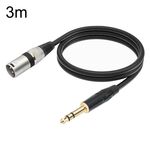 TC145BK55 Cavo per microfono maschio da 6,35 mm 1/4 TRS a XLR maschio a 3 pin, lunghezza: 3 m (nero)