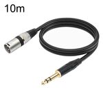 TC145BK55 Cavo per microfono maschio da 6,35 mm 1/4 TRS a XLR maschio a 3 pin, lunghezza: 10 m (nero)