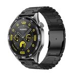 Cinturino per orologio in acciaio inossidabile con doppia fibbia di sicurezza da 22 mm (nero)