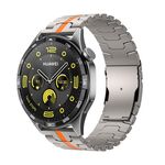 Cinturino per orologio in acciaio inossidabile con doppia fibbia di sicurezza da 22 mm (titanio arancione)