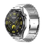 Cinturino per orologio in acciaio inossidabile con fibbia a tartaruga con doppia sicurezza da 22 mm (argento)