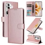 Per OPPO Reno11 Pro 5G Custodia per cellulare in pelle con vibrazione orizzontale multifunzionale globale con tre slot per schede (oro rosa)
