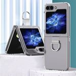 Custodia per PC Skin Feel per Samsung Galaxy Z Flip6 con anello (trasparente)