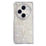 Per OPPO Find N3 Custodia per telefono con texture a conchiglia perlescente (bianca)
