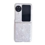Per OPPO Find N3 Flip Custodia per cellulare con texture a conchiglia perlescente (bianca)