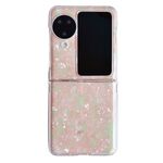 Per OPPO Find N3 Flip Custodia per telefono con texture a conchiglia perlescente (rosa verde)