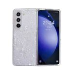 Per Samsung Galaxy Z Fold6 Custodia per telefono con texture a conchiglia perlescente (bianca)
