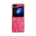 Per Samsung Galaxy Z Flip6 Custodia per cellulare con texture a conchiglia perlescente (rossa)