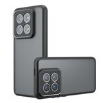 Per Xiaomi 14 Pro Armor Custodia per telefono TPU ibrida per PC con foro preciso (nero satinato)