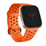 Per cinturino in silicone traspirante Fitbit Versa 2, misura: piccola (arancione)