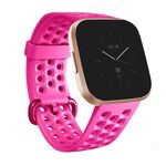 Per cinturino in silicone traspirante Fitbit Versa 2, misura: piccola (rosa rossa)
