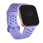 Per cinturino in silicone traspirante Fitbit Versa 2, misura: piccolo (viola chiaro)