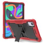 Per Lenovo Tab M11 / Xiaoxin Pad 11 2024 Custodia tablet PC ibrida in silicone antiurto con supporto (nero + rosso)