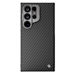 Per Samsung Galaxy S24 Ultra 5G NILLKIN Custodia per telefono in fibra aramidica con foro fine (nero)