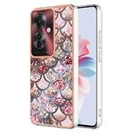 Per OPPO Reno11 F 5G Custodia per telefono TPU IMD galvanica globale (squame rosa)