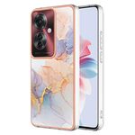 Per OPPO Reno11 F 5G Custodia per telefono TPU IMD galvanica globale (marmo bianco)