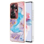 Per OPPO Reno11 F 5G Custodia per telefono in TPU IMD con placcatura globale (marmo blu)