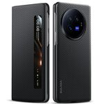 Per vivo X Fold3 SULADA Kevlar 600D Texture Smart Window Custodia in pelle per telefono (nero)