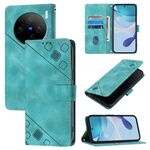 Custodia per telefono in pelle goffrata per vivo X100 Pro Skin Feel (verde)
