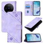 Custodia per telefono in pelle goffrata per vivo X100 Pro Skin Feel (viola chiaro)