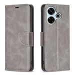 Per Xiaomi Poco M6 4G / Redmi 13 4G Custodia in pelle di agnello con texture in puro colore (grigio)