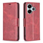 Per Xiaomi Poco M6 4G / Redmi 13 4G Custodia in pelle di agnello con texture in puro colore (Rosso)