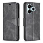Per Xiaomi Poco M6 4G / Redmi 13 4G Custodia in pelle di agnello con texture in puro colore (Nero)