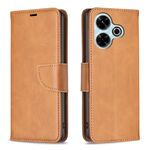 Per Xiaomi Poco M6 4G / Redmi 13 4G Custodia in pelle di agnello con texture in puro colore Flip (Giallo)