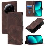 Custodia per telefono in pelle goffrata Ultra Skin Feel per Xiaomi 13 (marrone)