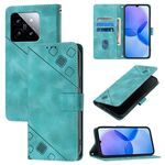 Custodia per telefono in pelle goffrata Xiaomi 14 Skin Feel (verde)