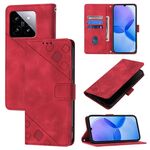 Per Xiaomi 14 Custodia per telefono in pelle goffrata Skin Feel (rossa)