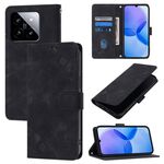 Per Xiaomi 14 Custodia per telefono in pelle goffrata Skin Feel (nera)