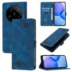 Custodia per telefono in pelle goffrata Ultra Skin Feel per Xiaomi 14 (blu)