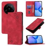 Custodia per telefono in pelle goffrata Ultra Skin Feel per Xiaomi 14 (rossa)