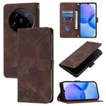 Per Xiaomi 14 Custodia per telefono in pelle goffrata Ultra Skin Feel (marrone)