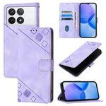 Per Xiaomi Redmi K70 / K70 Pro Custodia in pelle goffrata con effetto pelle (viola chiaro)